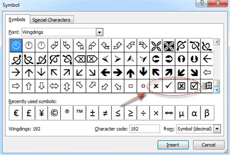 Where is the Check Mark Symbol in Excel 2007, 2010, 2013, 2016, 2019 and 365