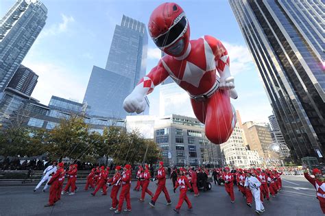 Red Mighty Morphin Power Ranger Balloon Takes Flight At The 89th Annual ...