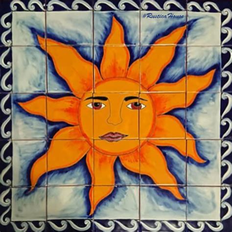 Mexican Tile Mural Sun