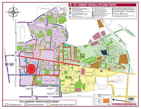 Alabama Game Day Parking Map - IHSANPEDIA