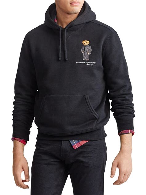 Polo Ralph Lauren Cotton Polo Bear Logo Hoodie in Black for Men - Lyst