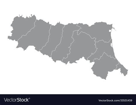 Emilia-romagna region map Royalty Free Vector Image