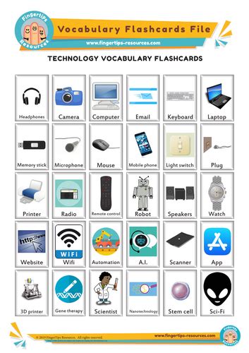 Technology Vocabulary Flashcards | Teaching Resources