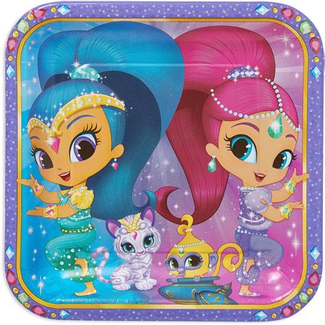 Shimmer and Shine 9" Square Plate, 8 Count, Party Supplies - Walmart.com - Walmart.com