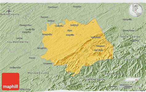 Savanna Style 3D Map of Blount County