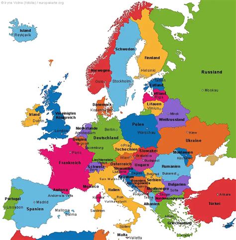 Europakarte - Karte von Europa - Europa Karte