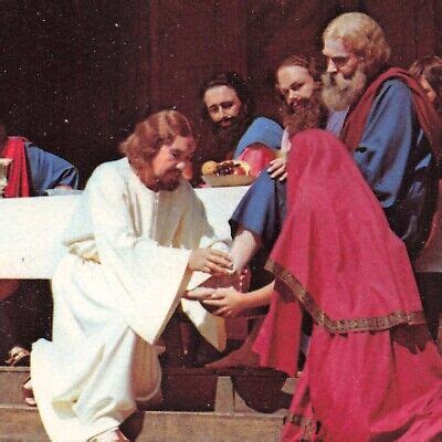 POSTCARD JESUS WASHES the Feet of the Disciples Last Supper Passion ...