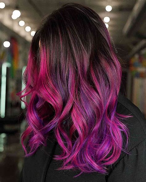 Make Your Brown Hair Pop with Pink Purple Highlights: Get Noticed with Gorgeous Color! Click Now ...