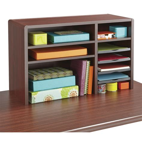 29"W Compact Desk Top Organizer, Mahogany - Walmart.com - Walmart.com