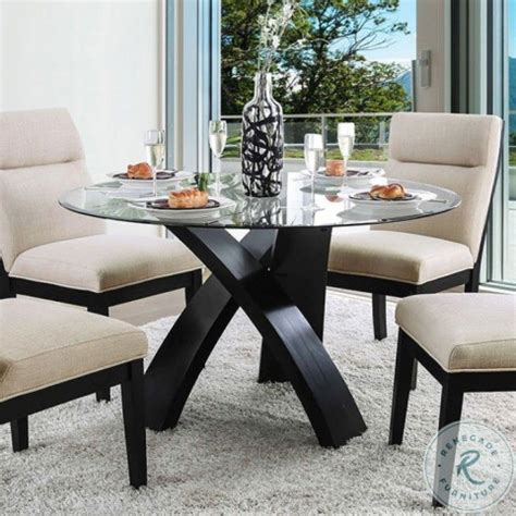 Jasmin Black Round Dining Table from Furniture of America | Coleman ...