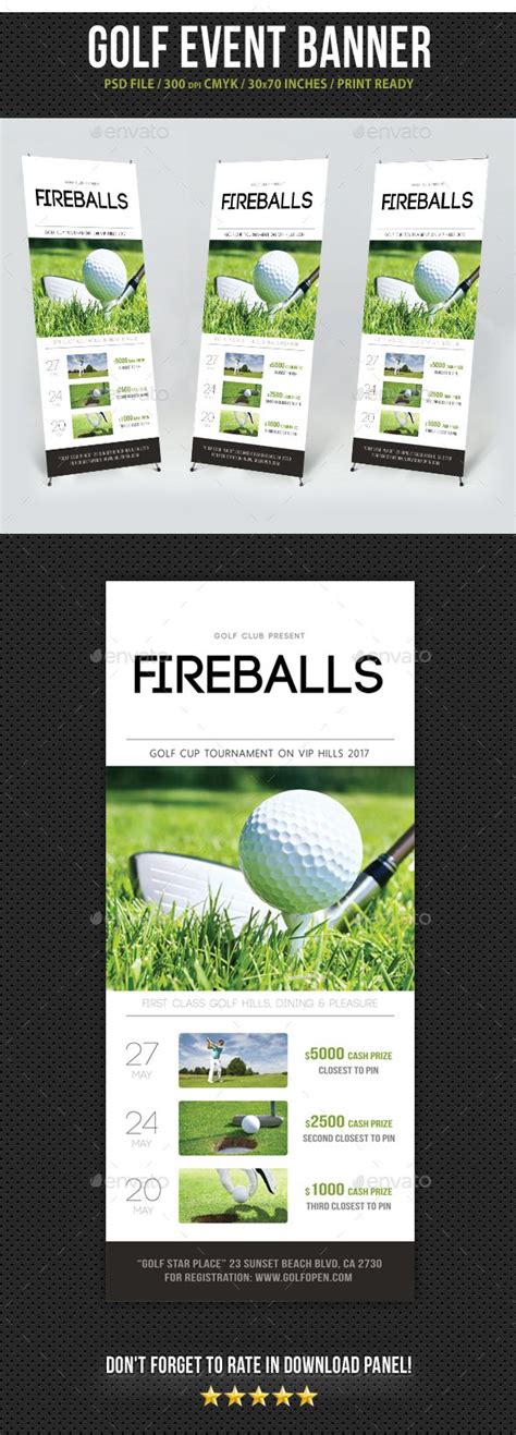 Golf Banner Roll-Up Template by rapidgraf Pack included: Roll-Up Banner ...