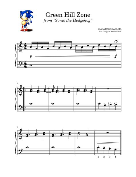 Green Hill Zone - Sonic the Hedgehog Sheet music for Piano (Solo) | Musescore.com