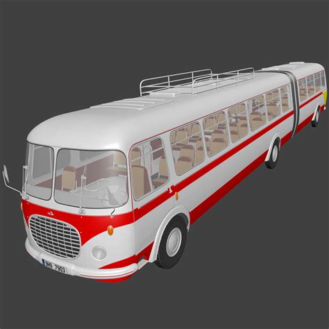 historical articulated bus 3d model