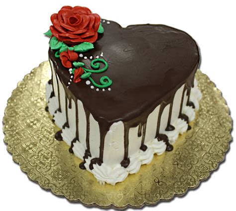 Ganache Poured Chocolate Heart Cake Double Layer - Aggie's Bakery & Cake Shop