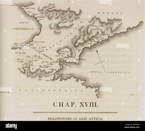 Map of the Isthmus of Corinth Clarke Edward Daniel 1813 Stock Photo - Alamy