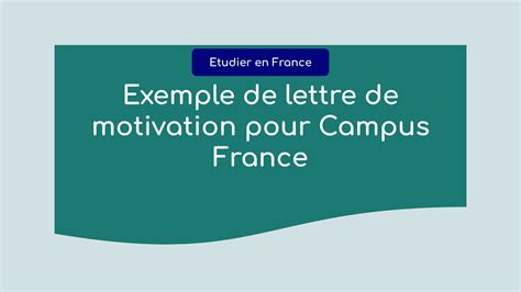 Lettre De Motivation Campus France Modele - vrogue.co