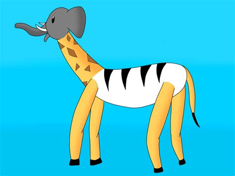 Elebraraffe (Elephant Zebra Giraffe Hybrid) Art by TheKittyQue on DeviantArt