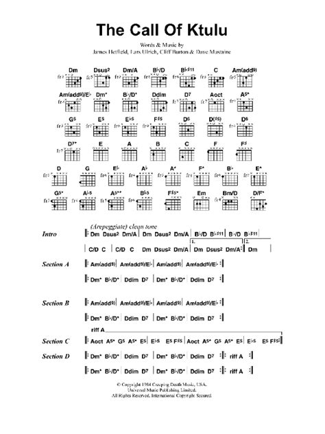 The Call Of Ktulu by Metallica - Guitar Chords/Lyrics - Guitar Instructor