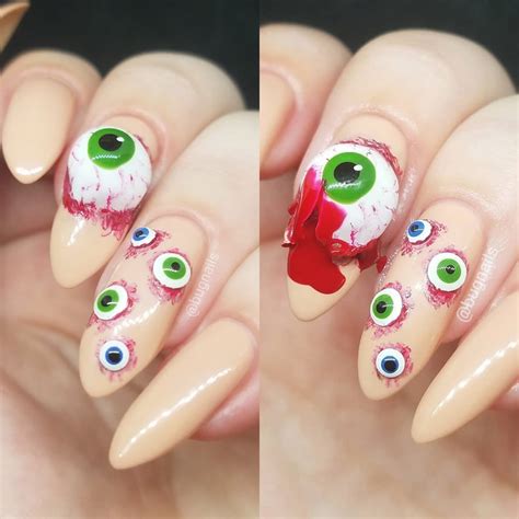 Bleeding eyeball, before and after : RedditLaqueristas