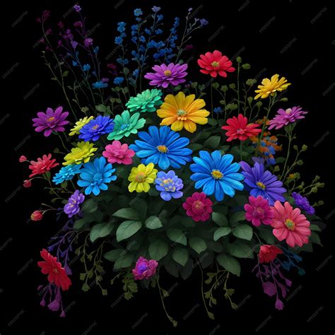 Premium Photo | Rainbow colors flowers bouquet