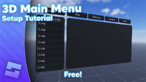 Fully Customizable 3D Menu Gui // Roblox Studio // Free! - YouTube