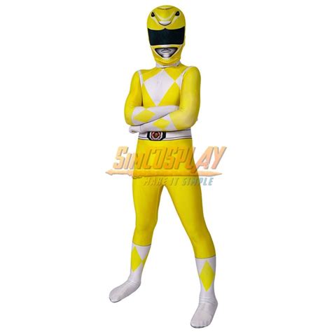 Kids Yellow Ranger Cosplay Suit 3D Spandex Costume Halloween Gifts for Children