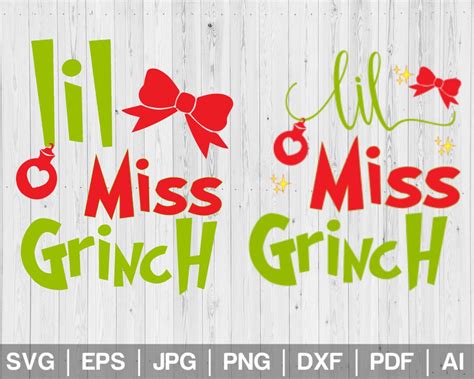 Lil Miss Grinch Christmas Baby Svg Grinch Quotes Svg Grinch Christmas Grinch Face Grinch Png ...