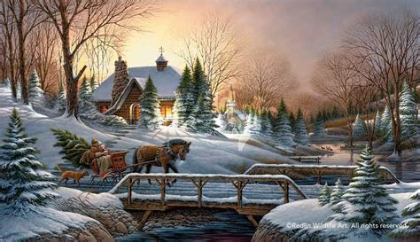 best free fine art christmas images | ... Terry Redlin HEADING HOME Encore Print Christmas ...