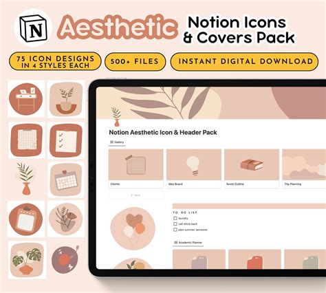 Aesthetic Notion Icons & Covers Pack: Minimalist Modern Aesthetic ...