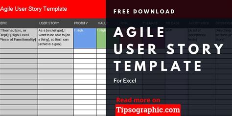 FREE DOWNLOAD > Agile User Story Template for Excel, Free Download