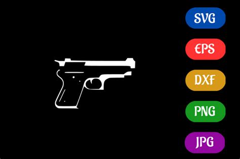 Gun | Black and White Logo Vector Art Graphic by Creative Oasis · Creative Fabrica