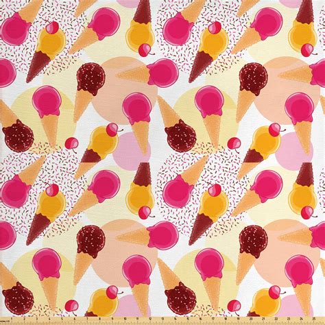 Ice Cream Fabric by the Yard Ice Cream Shop Cones Popsicles - Etsy