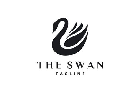 the swan logo is shown in black and white