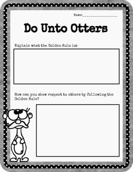 Do Unto Otters Golden Rule Worksheets and Activity | TpT