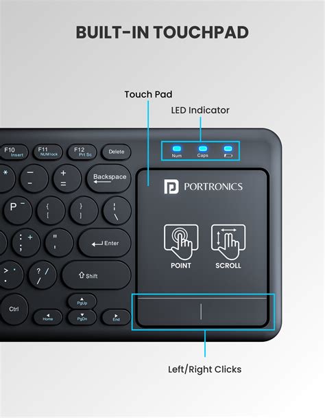 Portronics Bubble Pro Wireless Keyboard with Touchpad