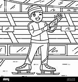 Speed Skating Male Wearing Equipment Coloring Page Stock Vector Image  sketch template