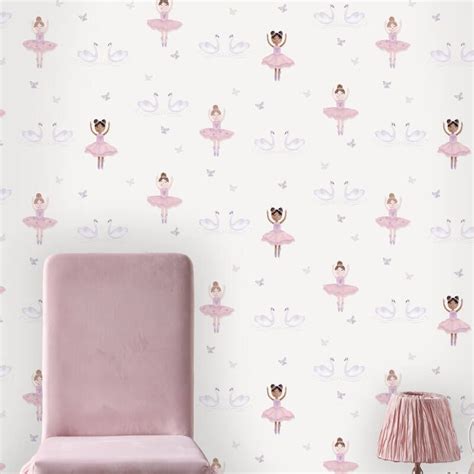 Holden Decor Ballerina Dancer Cream/Pink Glitter Wallpaper - 12461 ...