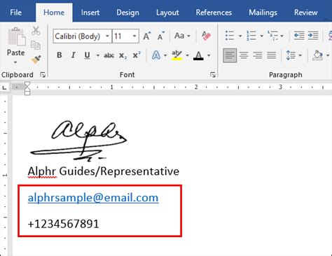 How to Insert a Signature in Microsoft Word