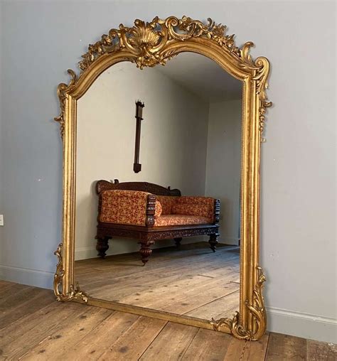 A Large Ornate 19th century Giltwood Mirror in Antique Large Mirrors