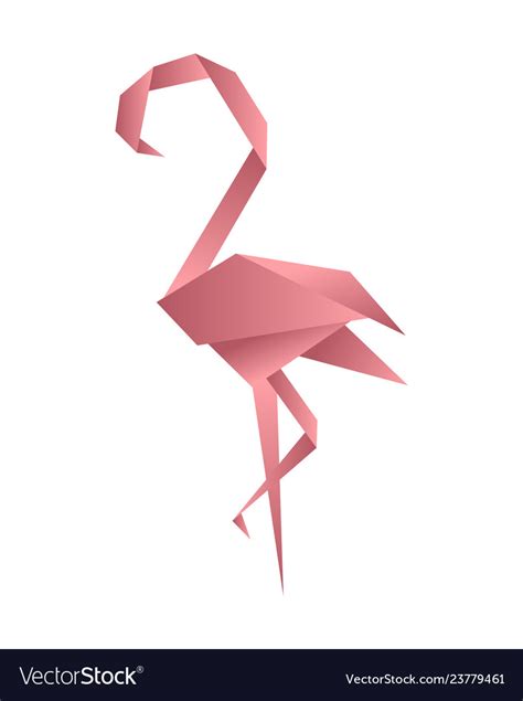 Flamingo origami low poly style polygonal mosaic Vector Image