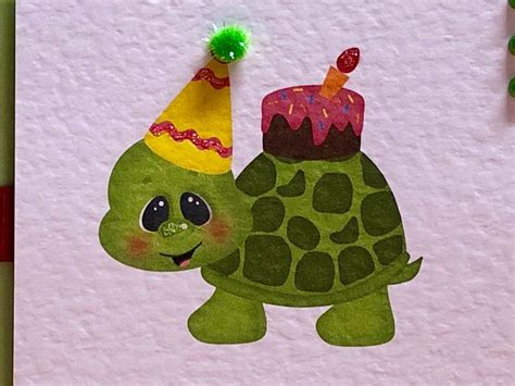 Birthday Card Handmade Cute Turtle/ Tortoise Birthday Card - Etsy