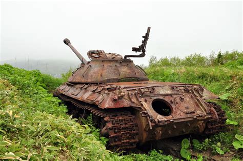 Abandoned tanks on Shikotan Island · Russia Travel Blog