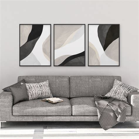 Bedroom Wall Art Black and White Wall Art 3 Piece Art | Etsy