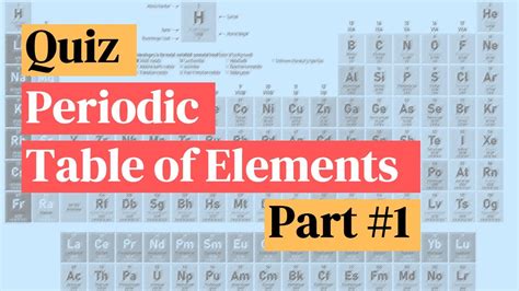 Quiz: Periodic Table of Elements (#1) - YouTube