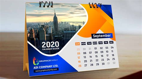 Desk Calendar Free psd Template – GraphicsFamily