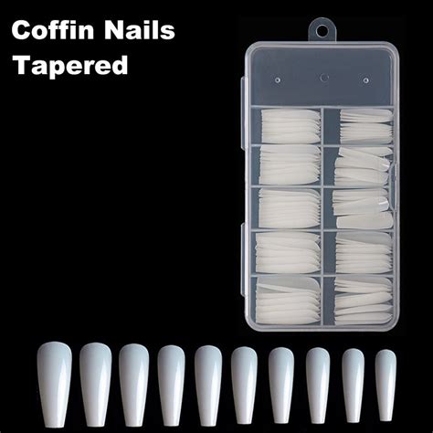 100PCS Tapered Coffin Ballerina Nail Tips With Box – Dreamynailsupply.com