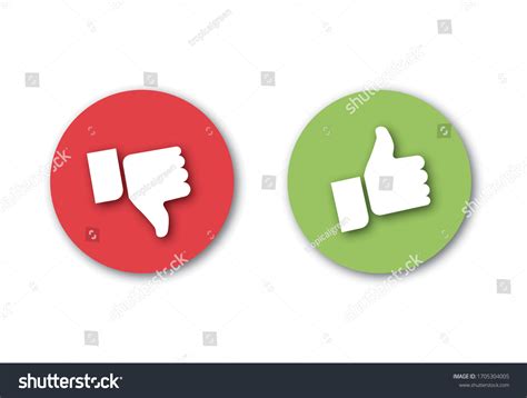 Simple Buttons Like Dislike Stock Vector (Royalty Free) 1705304005 ...