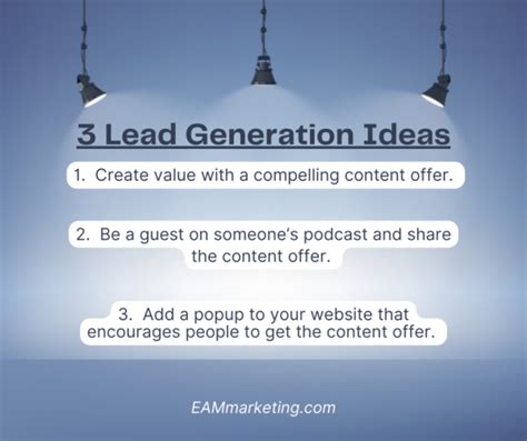 3 Lead Generation Ideas » EAM Marketing