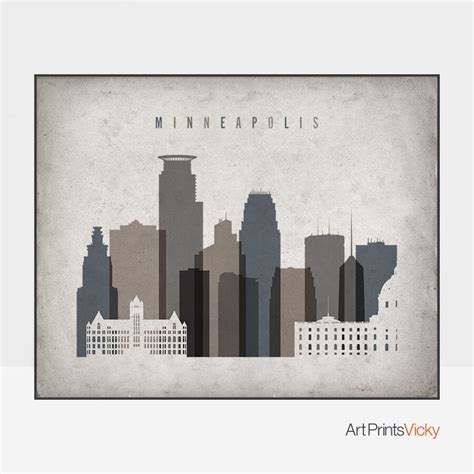 Minneapolis print Poster Wall art Minnesota Minneapolis | Etsy