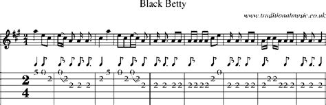 Guitar Tab and sheet music for Black Betty